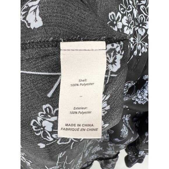 Cinq a Sept Halette Wrap Midi Dress Black Blue Floral Print Size 8 - Picture 5 of 6
